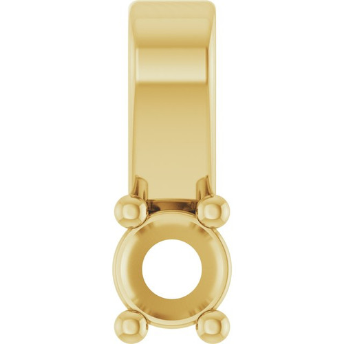 Family Bar Necklace or Pendant Mounting in 18 Karat Yellow Gold for Round Stone, 0.94 grams