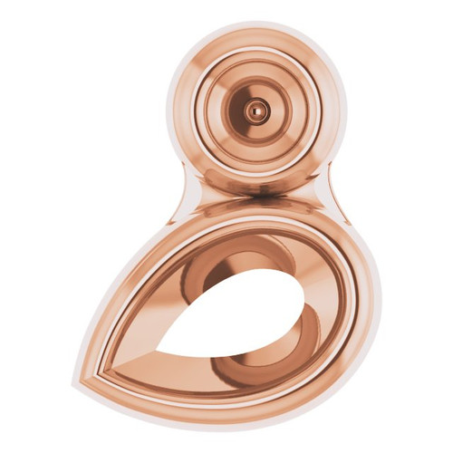 Bezel Set Necklace or Slide Pendant Mounting in 18 Karat Rose Gold for Pear shape Stone, 1.37 grams