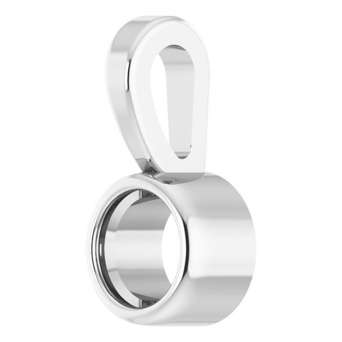 Bezel Set Solitaire Necklace or Pendant Mounting in 18 Karat White Gold for Round Stone, 0.17 grams