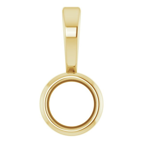 Bezel Set Solitaire Necklace or Pendant Mounting in 18 Karat Yellow Gold for Round Stone, 0.18 grams
