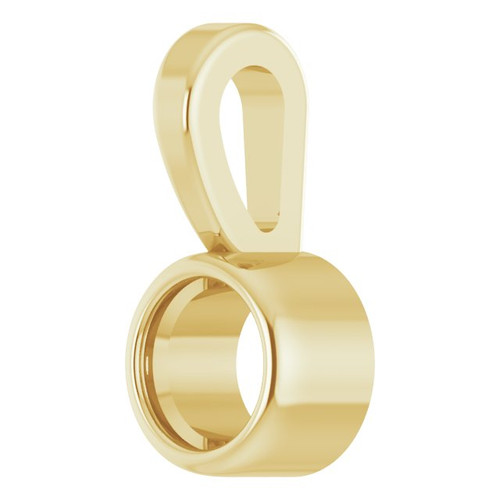 Bezel Set Solitaire Necklace or Pendant Mounting in 18 Karat Yellow Gold for Round Stone, 0.18 grams