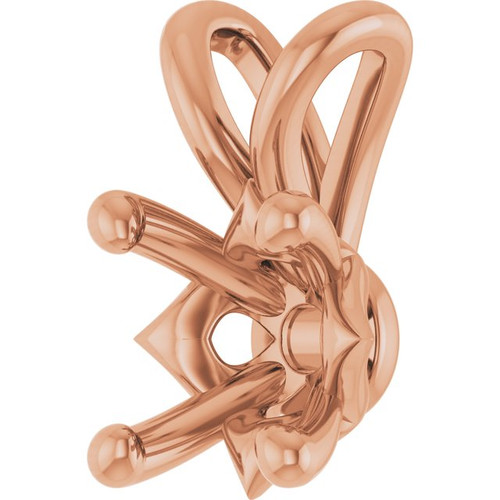 Solitaire Necklace or Pendant Mounting in 18 Karat Rose Gold for Round Stone, 0.5 grams