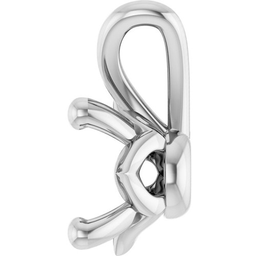 Solitaire Necklace or Pendant Mounting in 10 Karat White Gold for Round Stone, 0.35 grams