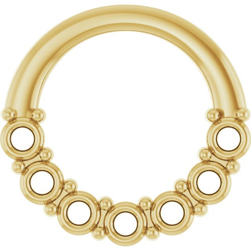 Family Circle Necklace or Pendant Mounting in 10 Karat Yellow Gold for Round Stone, 1.74 grams