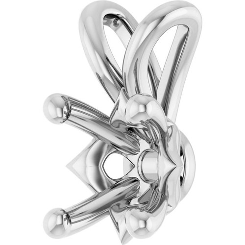 Solitaire Necklace or Pendant Mounting in 18 Karat White Gold for Round Stone, 0.47 grams