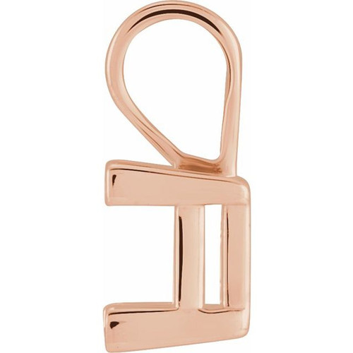 Square V Prong Solitaire Pendant Mounting in 10 Karat Rose Gold for Square Stone, 0.52 grams