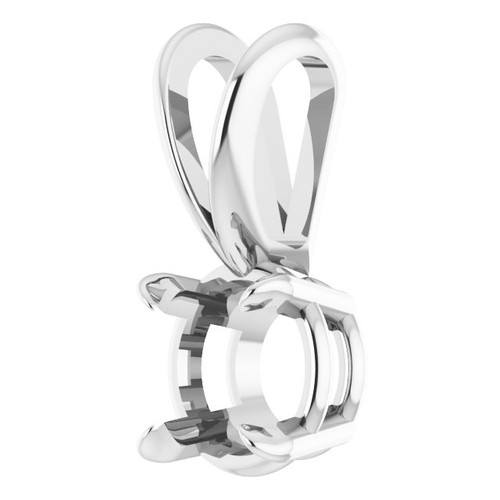 Solitaire Pendant Mounting in 18 Karat White Gold for Round Stone, 0.93 grams