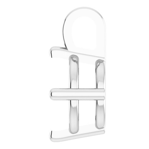 Solitaire Necklace or Pendant Mounting in 10 Karat White Gold for Round Stone, 0.74 grams