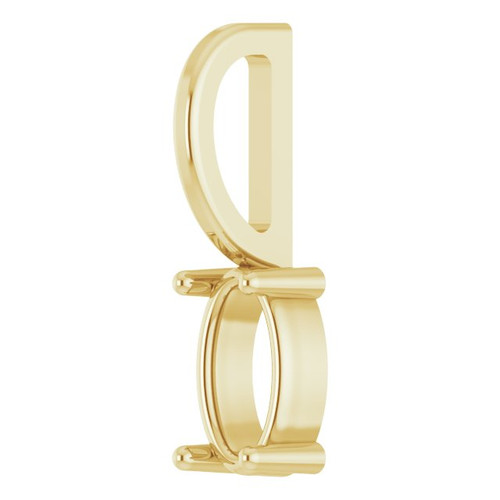 Solitaire Charm/Pendant Mounting in 18 Karat Yellow Gold for Oval Stone, 0.29 grams