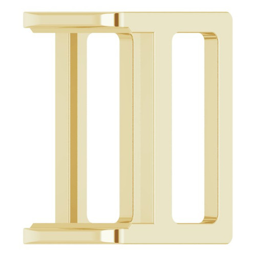 Emerald Channel Set Slide Pendant Mounting in 18 Karat Yellow Gold for Emerald Stone, 0.54 grams