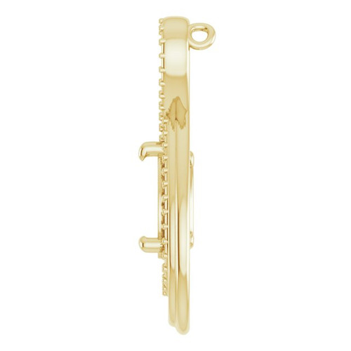Infinity Inspired Pendant Mounting in 18 Karat Yellow Gold for Pear shape Stone, 4.33 grams