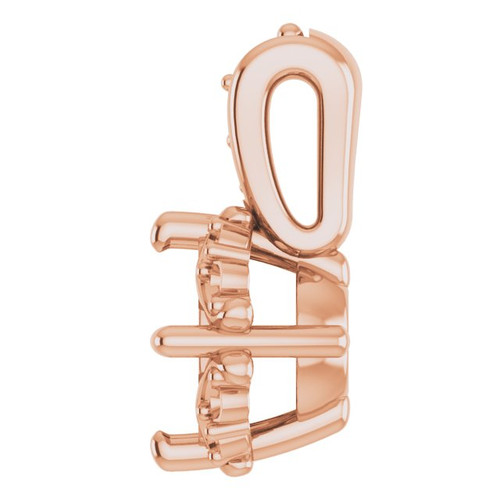 Halo Style Pendant Mounting in 10 Karat Rose Gold for Round Stone, 0.38 grams