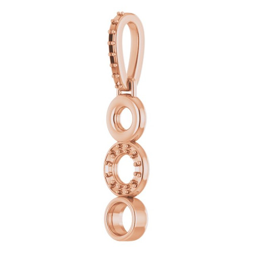 Bezel Set Pendant Mounting in 14 Karat Rose Gold for Round Stone, 1.58 grams Bezel Set Pendant Mounting in 14 Karat Rose Gold for Round Stone, 1.58 grams