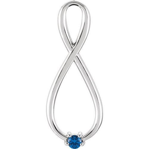 Family Infinity Inspired Necklace or Pendant Mounting in Sterling Silver for Round Stone, 1.6 grams