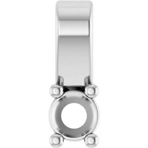 Family Bar Necklace or Pendant Mounting in Sterling Silver for Round Stone, 0.63 grams