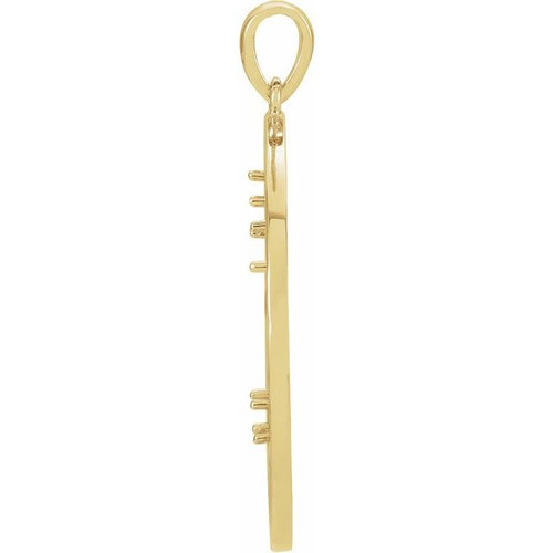 Family Tree Necklace or Pendant Mounting in 14 Karat Yellow Gold for Round Stone, 6.81 grams