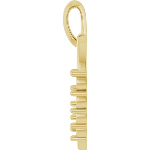 Family Heart Pendant Mounting in 14 Karat Yellow Gold