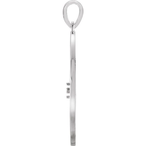 Family Tree Necklace or Pendant Mounting in 10 Karat White Gold for Round Stone, 5.63 grams