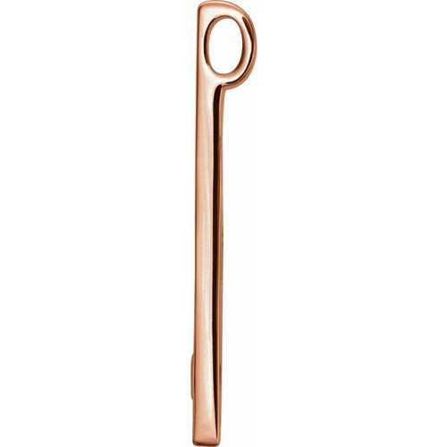 Family Engravable Bar Pendant Mounting in 14 Karat Rose Gold for Round Stone, 1.61 grams