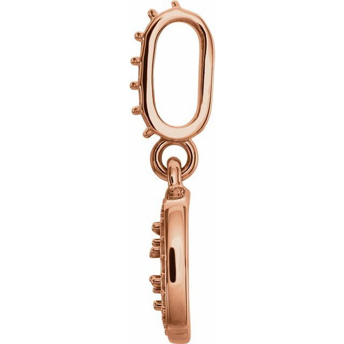 Cluster Pendant Mounting in 14 Karat Rose Gold for Round Stone, 2.03 grams