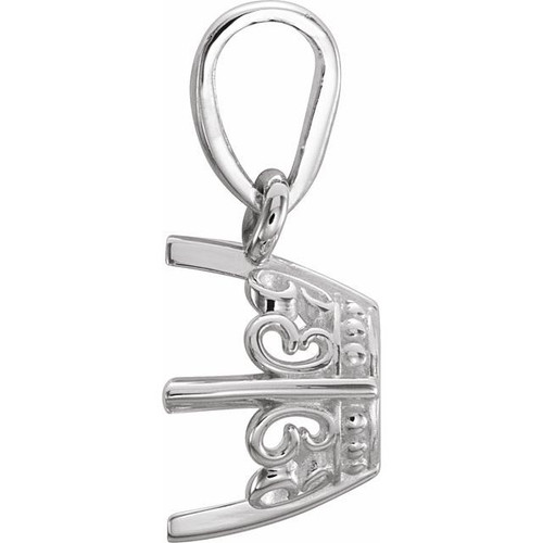 Solitaire Pendant Mounting in Platinum for Round Stone, 0.67 grams
