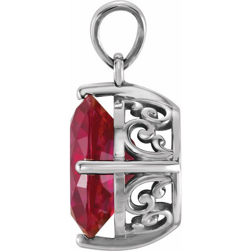 Oval 4 Prong Scroll Design Pendant Mounting in Platinum for Oval Stone, 2.34 grams Oval 4 Prong Scroll Design Pendant Mounting in Platinum for Oval Stone, 2.34 grams