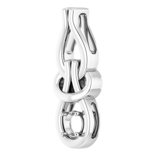 Freeform Pendant Mounting in 14 Karat White Gold for Round Stone, 3.53 grams