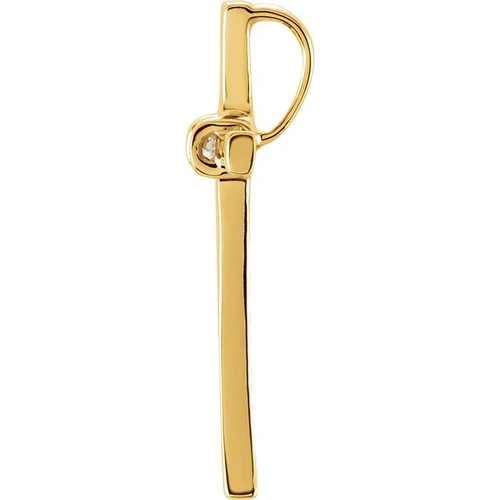 Solitaire Cross Pendant Mounting in 14 Karat Yellow Gold