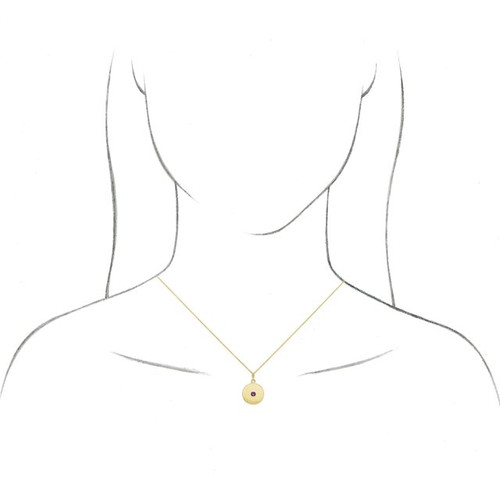 Disc Necklace or Pendant Mounting in 14 Karat Rose Gold for Round Stone, 2.98 grams