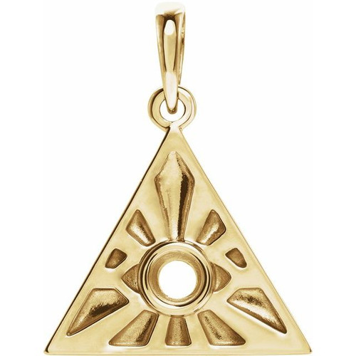 Eye of Providence Necklace or Pendant Mounting in 14 Karat Yellow Gold for Round Stone, 1.58 grams Eye of Providence Necklace or Pendant Mounting in 14 Karat Yellow Gold for Round Stone, 1.58 grams