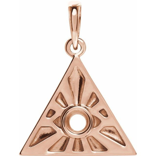 Eye of Providence Necklace or Pendant Mounting in 14 Karat Rose Gold for Round Stone, 1.58 grams Eye of Providence Necklace or Pendant Mounting in 14 Karat Rose Gold for Round Stone, 1.58 grams
