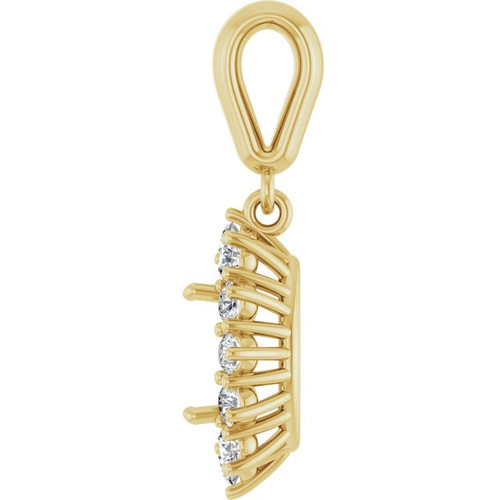 Halo Style Necklace or Pendant Mounting in 14 Karat Yellow Gold for Oval Stone, 1.54 grams