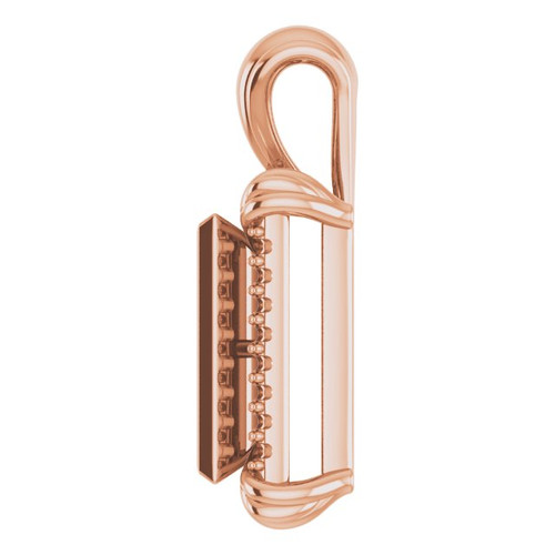 Halo Style Pendant Mounting in 14 Karat Rose Gold for Square Stone, 5.9 grams