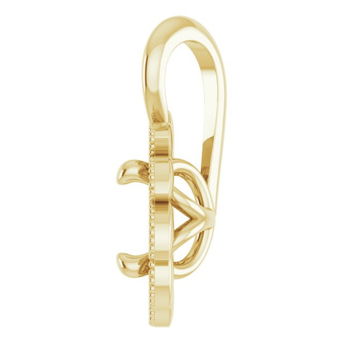 Halo Style Pendant Mounting in 14 Karat Yellow Gold for Round Stone, 1.44 grams