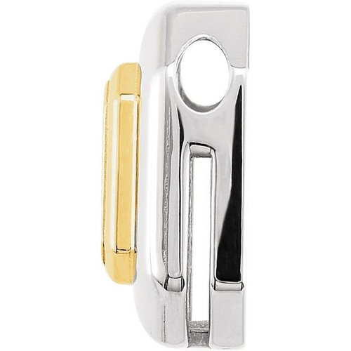 Bezel Set Slide Pendant Mounting in 14 Karat White/Yellow Gold for Emerald cut Stone, 3.86 grams