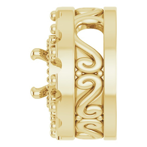 Halo Style Pendant Mounting in 18 Karat Yellow Gold for Round Stone, 1.35 grams