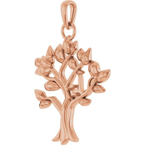 My Tree™ Family Necklace or Pendant Mounting in 10 Karat Rose Gold for Round Stone, 4.6 grams