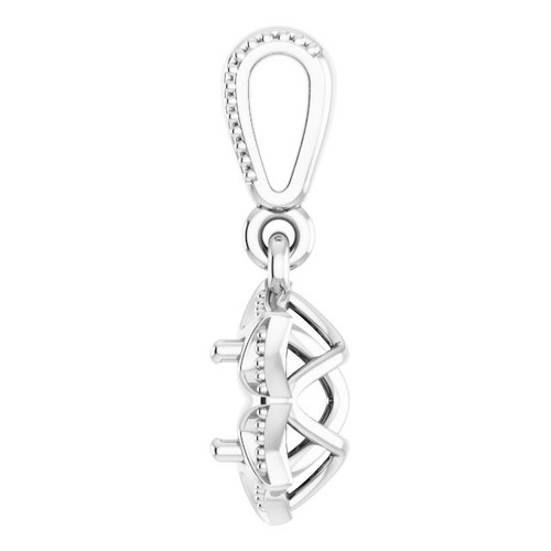Solitaire Pendant Mounting in Sterling Silver for Round Stone, 0.79 grams