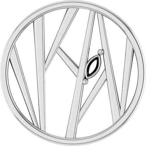 Family Necklace or pendant Mounting in Sterling Silver for Marquise Stone, 2.03 grams