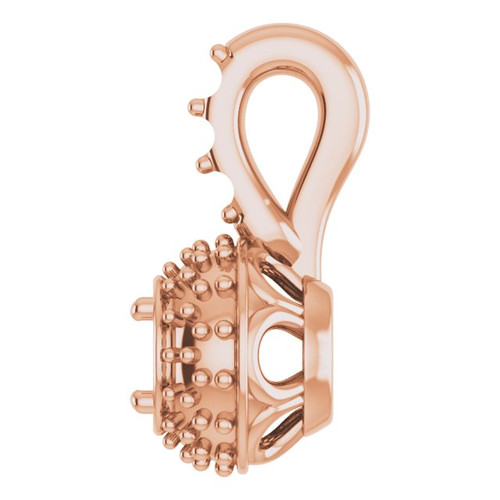 Halo Style Pendant Mounting in 14 Karat Rose Gold for Round Stone, 0.92 grams.