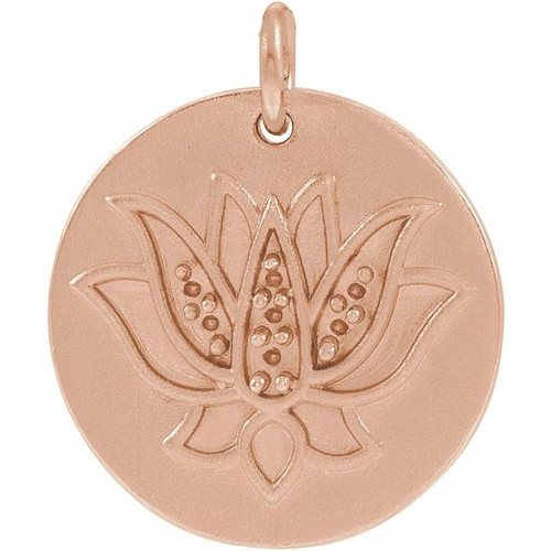 Lotus Necklace or Pendant Mounting in 14 Karat Rose Gold for Round Stone, 1.74 grams Lotus Necklace or Pendant Mounting in 14 Karat Rose Gold for Round Stone, 1.74 grams