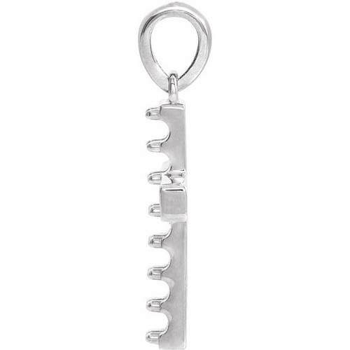 Accented Cross Necklace or Pendant Mounting in Platinum for Round Stone, 1.28 grams