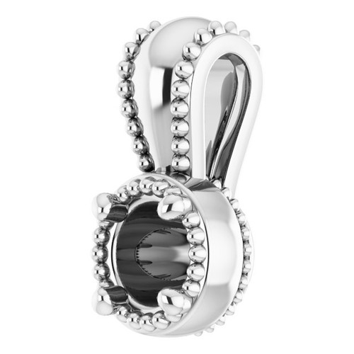Solitaire Pendant Mounting in Sterling Silver for Round Stone, 0.39 grams