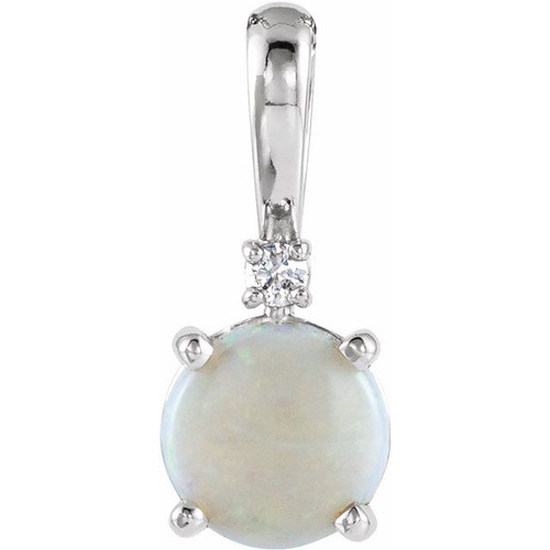 Round 4 Prong Cabochon Pendant Mounting in Platinum for Round Stone, 0.73 grams