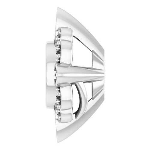 Halo Style Pendant Mounting in 14 Karat White Gold for Round Stone, 1.26 grams