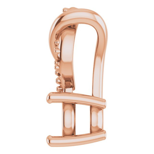 Accented Pendant Mounting in 10 Karat Rose Gold for Round Stone, 0.63 grams