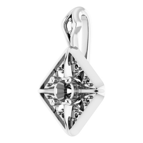 Halo Style Pendant Mounting in 10 Karat White Gold for Round Stone, 0.79 grams