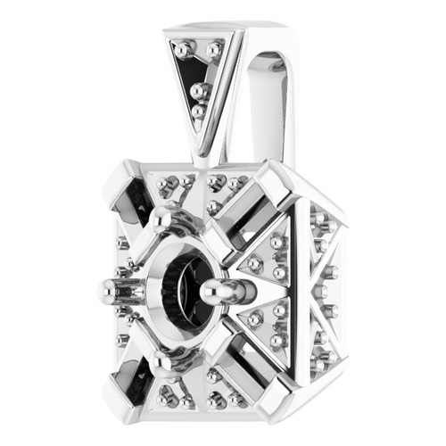 Halo Style Pendant Mounting in 10 Karat White Gold for Round Stone, 1.44 grams