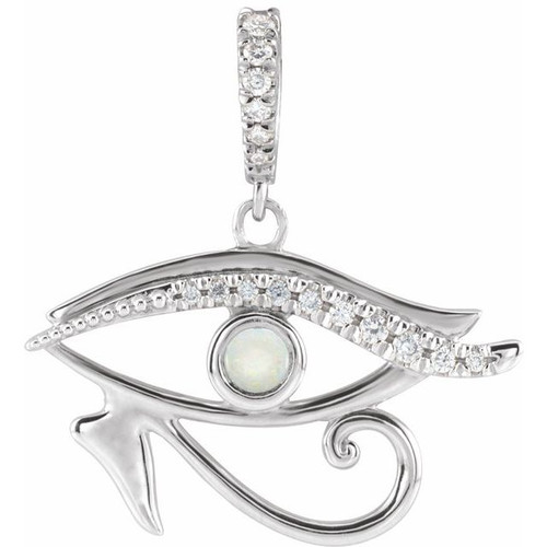 Eye of Horus Necklace or Pendant Mounting in Platinum for Round Stone, 2.18 grams