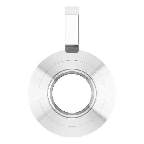 Bezel Set Solitaire Pendant Mounting in 18 Karat White Gold for Round Stone, 0.9 grams